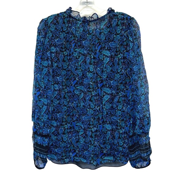 Kobi Halperin Jasper Paisley Print Ruffle Long Sleeve Blouse Top Size S New $298 - Picture 3 of 9
